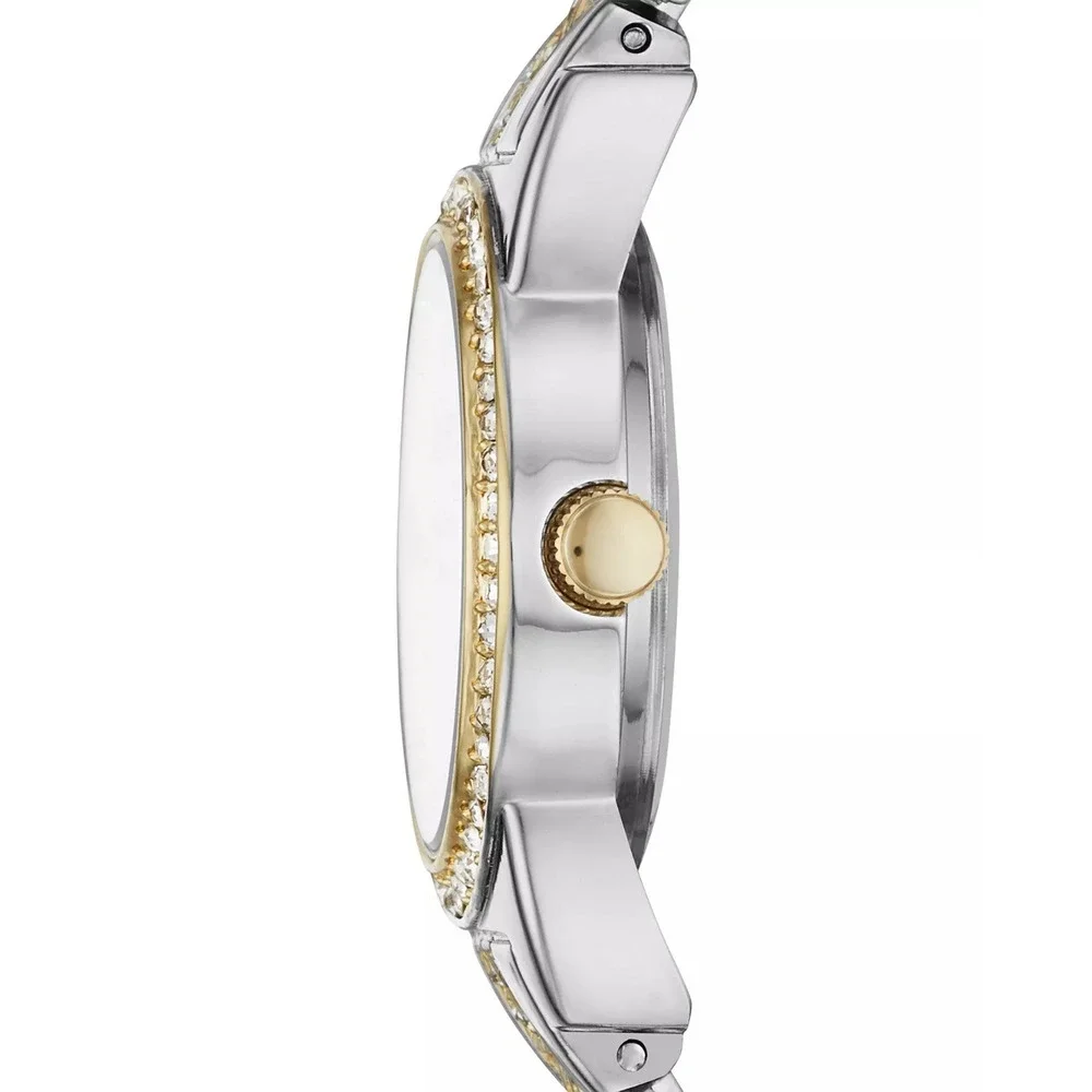 Folio Women's Two-Tone Bracelet Watch Gift Set 31mm | Crystal Accents NWT